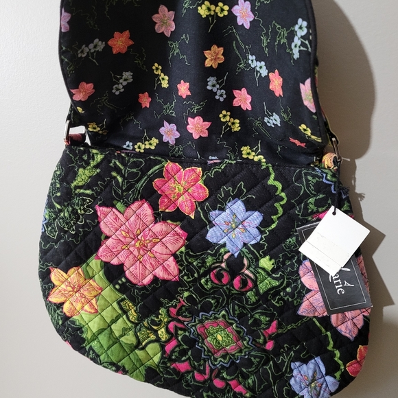 Maria Osmond Belladonna black floral Cotton quilted purse - Picture 11 of 11
